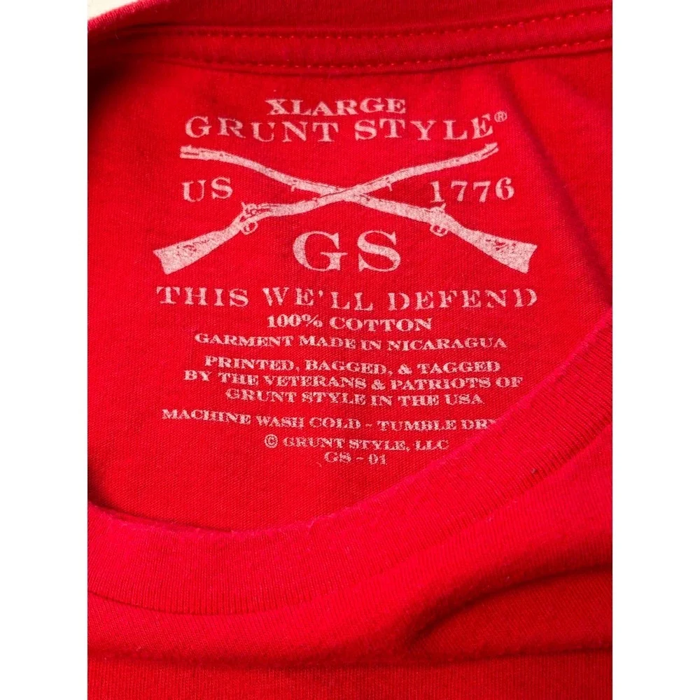 Grunt Style Mens XL Red Whiskey Drinking G** Toting Graphic T-Shirt‎ Thanks Mom